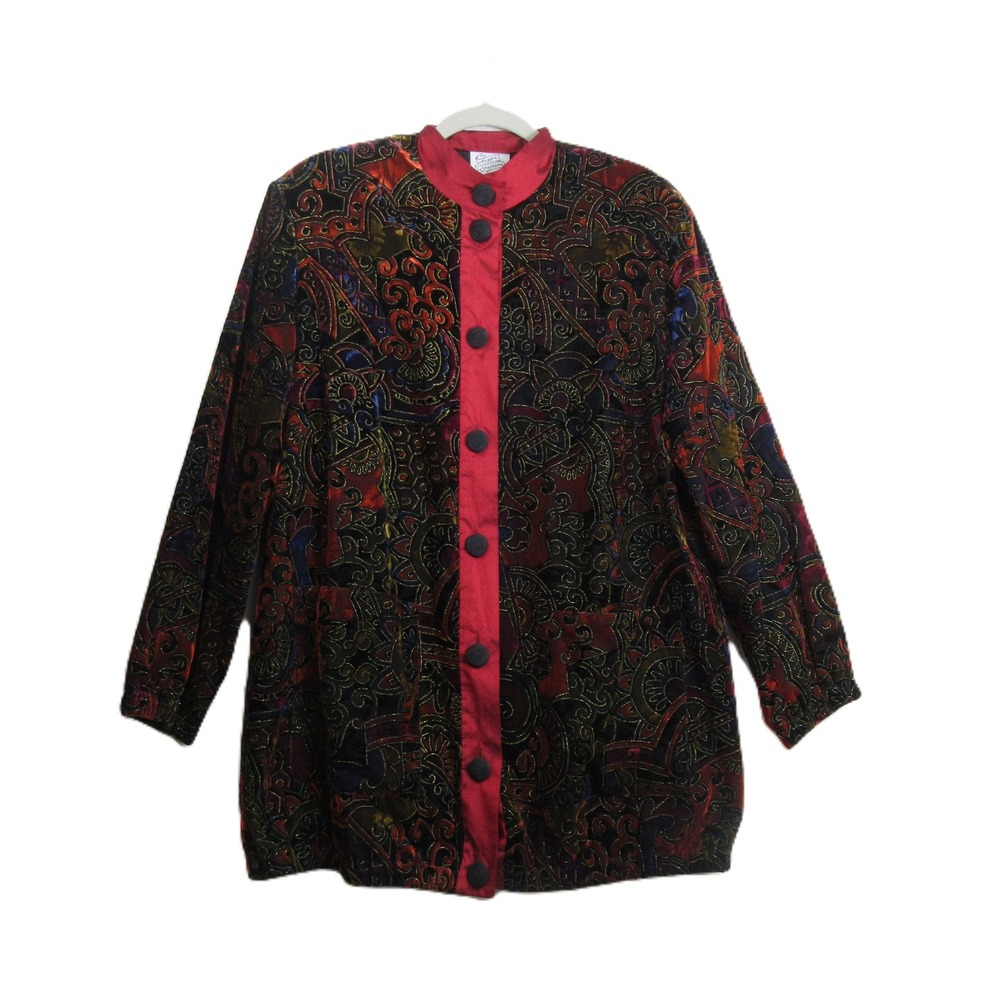 Maggie Shepherd Medium VTG Velvet Paisley Art to Wear Jacket Made in Australia